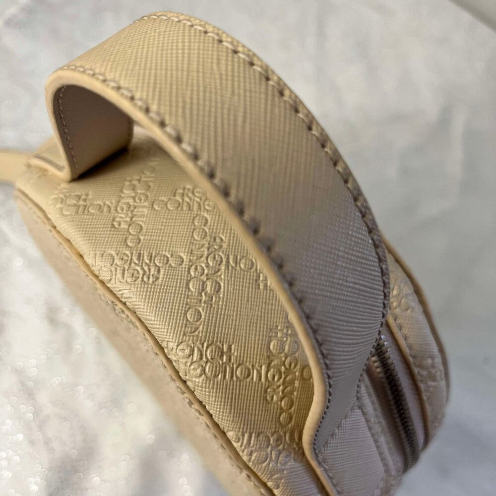 FRENCH CONNECTION Beige Round Cross Body Bag / Leather Stamped Name - Picture 2 of 8